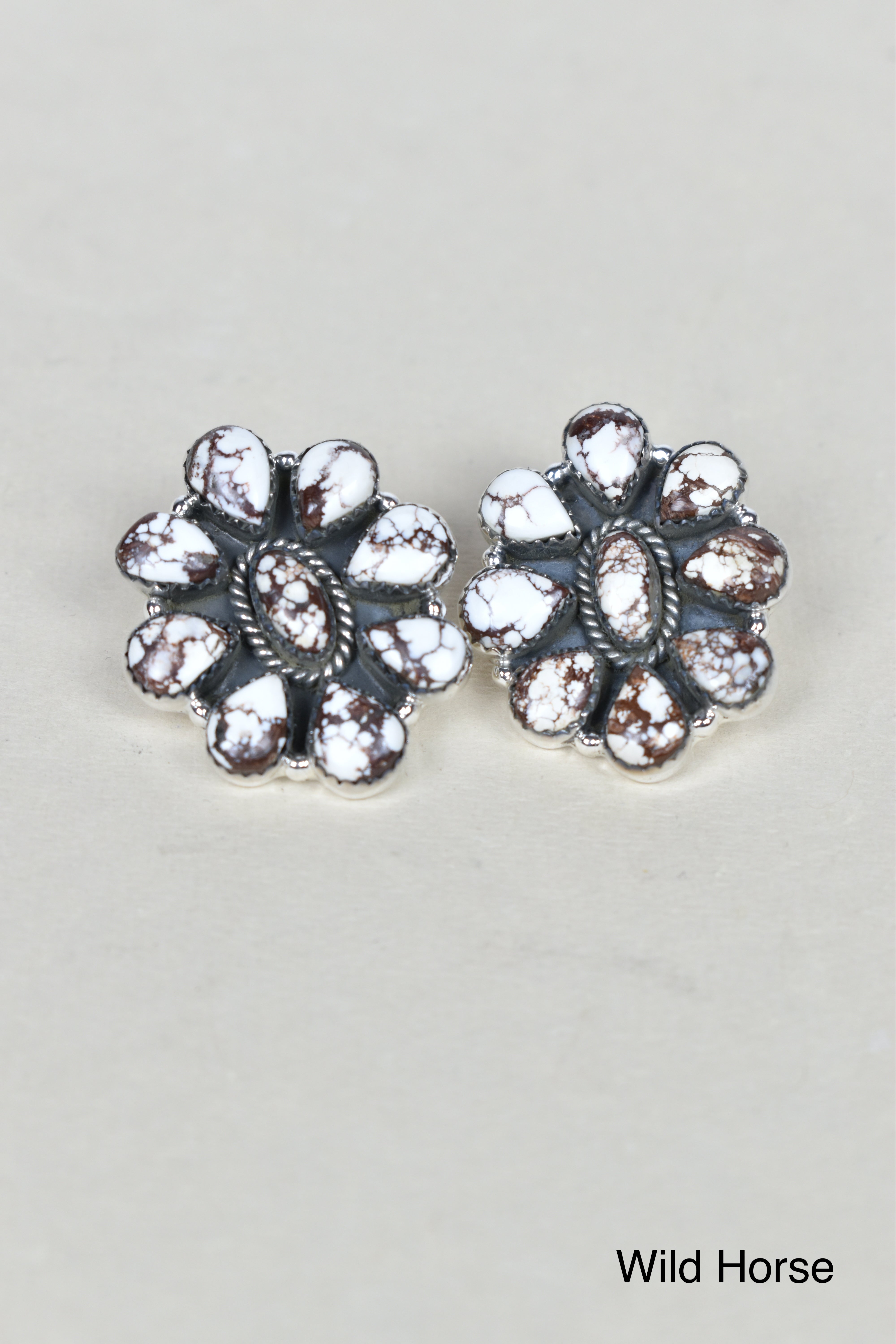 Stone Blossom Sterling Silver Earrings-Earrings-Krush Kandy, Women's Online Fashion Boutique Located in Phoenix, Arizona (Scottsdale Area)