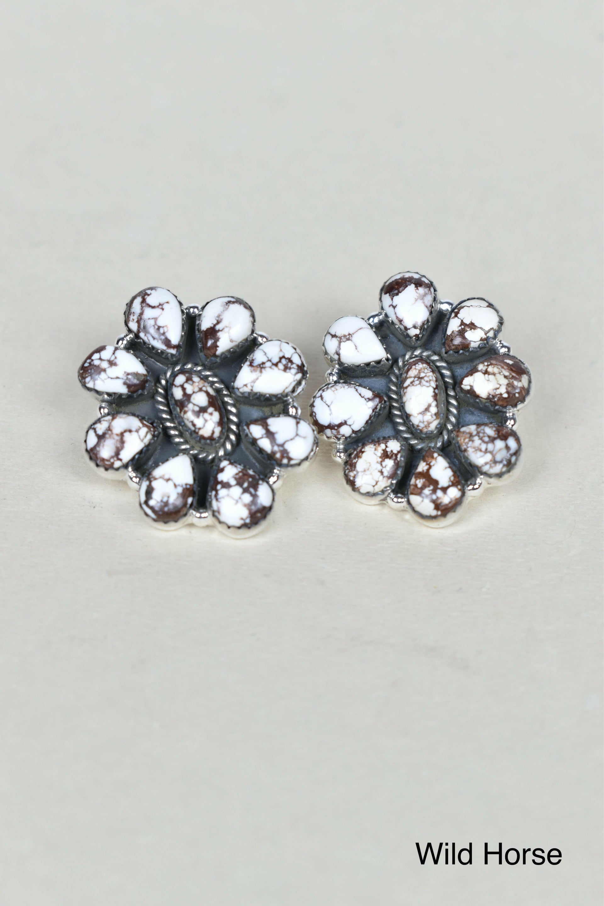 Stone Blossom Sterling Silver Earrings-Stud Earrings-Krush Kandy, Women's Online Fashion Boutique Located in Phoenix, Arizona (Scottsdale Area)