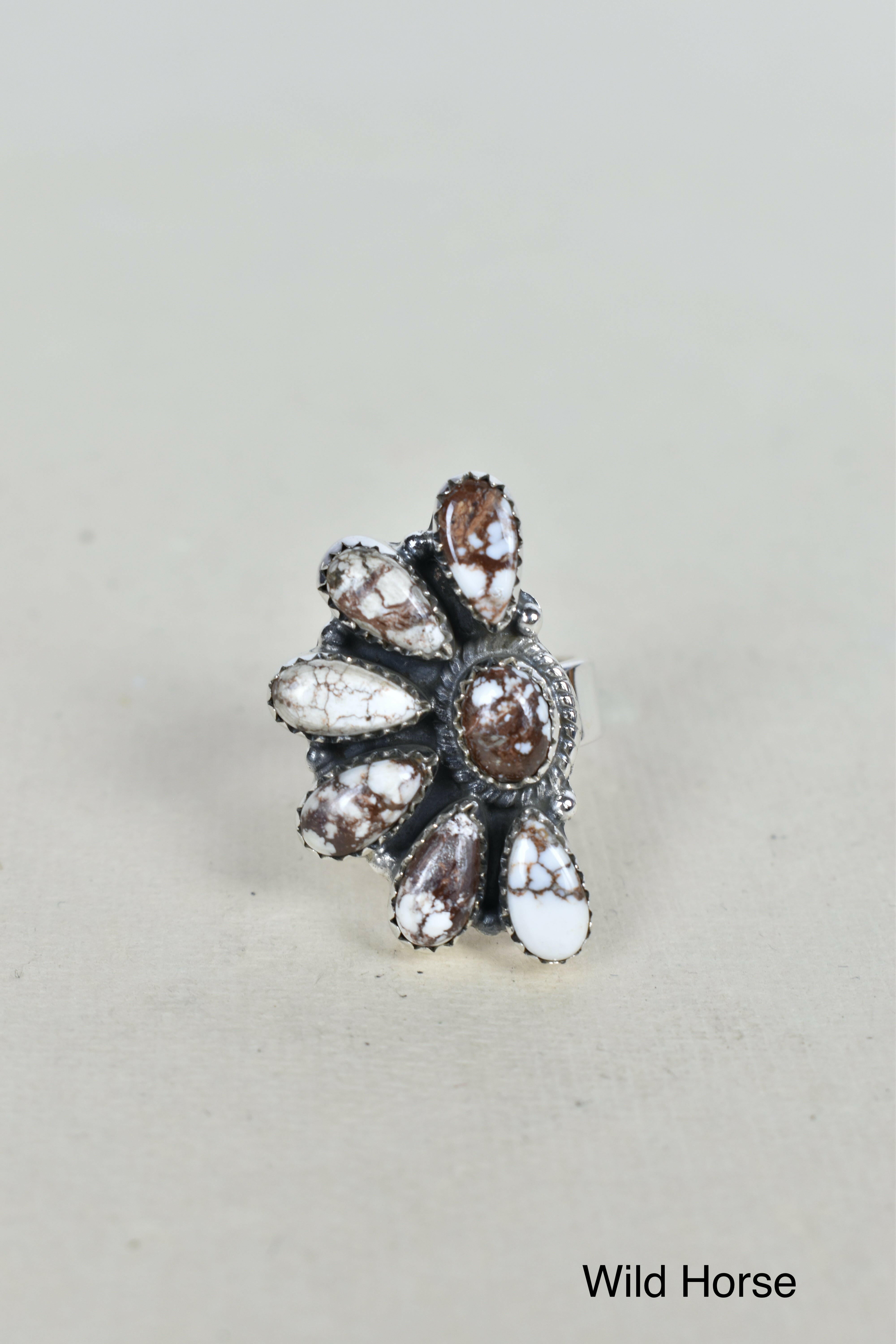 Lazy Daisy Sterling Jeweled Half Ring-Cluster Rings-Krush Kandy, Women's Online Fashion Boutique Located in Phoenix, Arizona (Scottsdale Area)