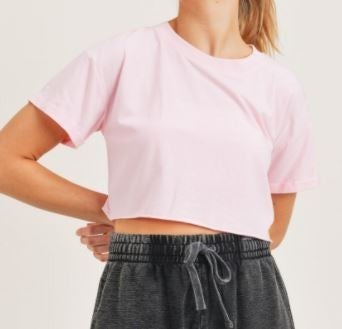 MONO B: Essential Boxy Cropped Tee-Short Sleeve Tops-Krush Kandy, Women's Online Fashion Boutique Located in Phoenix, Arizona (Scottsdale Area)