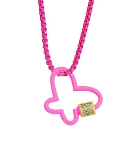 (7 Options) Floating Butterfly Enamel Chain Link Necklace-Necklaces-Krush Kandy, Women's Online Fashion Boutique Located in Phoenix, Arizona (Scottsdale Area)