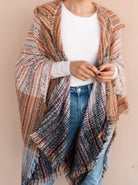 Blue Skies Tahoe Knit Poncho w/Hoodie-Hoodies-Krush Kandy, Women's Online Fashion Boutique Located in Phoenix, Arizona (Scottsdale Area)