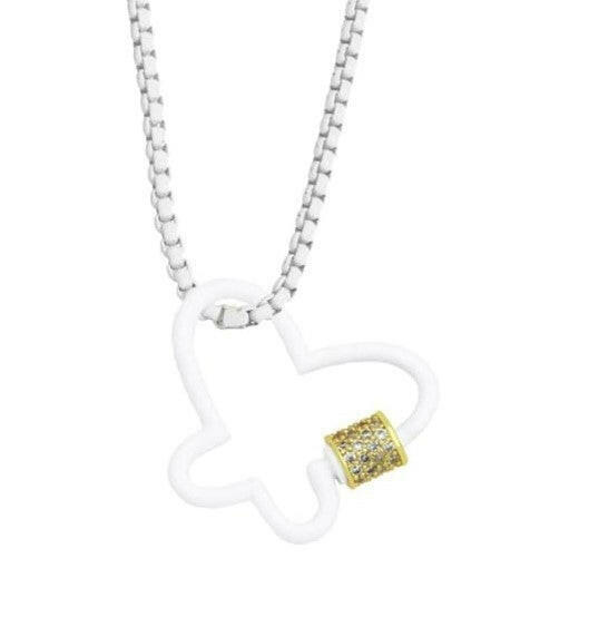 (7 Options) Floating Butterfly Enamel Chain Link Necklace-Necklaces-Krush Kandy, Women's Online Fashion Boutique Located in Phoenix, Arizona (Scottsdale Area)