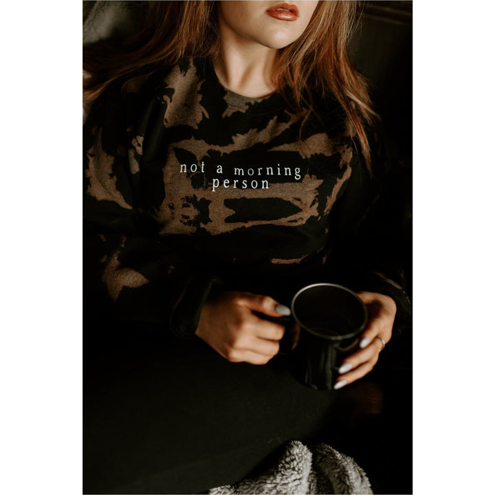 Not a Morning Person Black Bomba Sweatshirt-Graphic Tees-Krush Kandy, Women's Online Fashion Boutique Located in Phoenix, Arizona (Scottsdale Area)