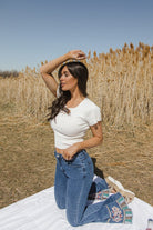 Peace Love and Embroidered Flared Denim Jeans-Jeans-Krush Kandy, Women's Online Fashion Boutique Located in Phoenix, Arizona (Scottsdale Area)