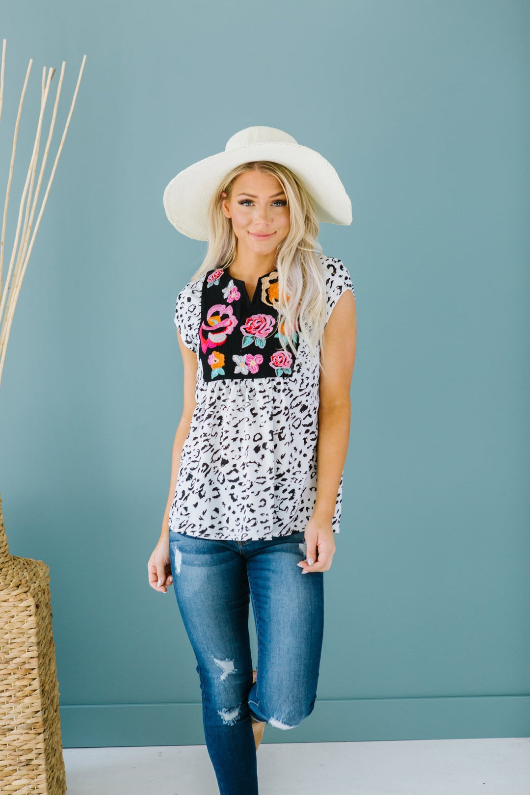Embroidered Floral & Spring Blouse | S-2X-Tops-Krush Kandy, Women's Online Fashion Boutique Located in Phoenix, Arizona (Scottsdale Area)