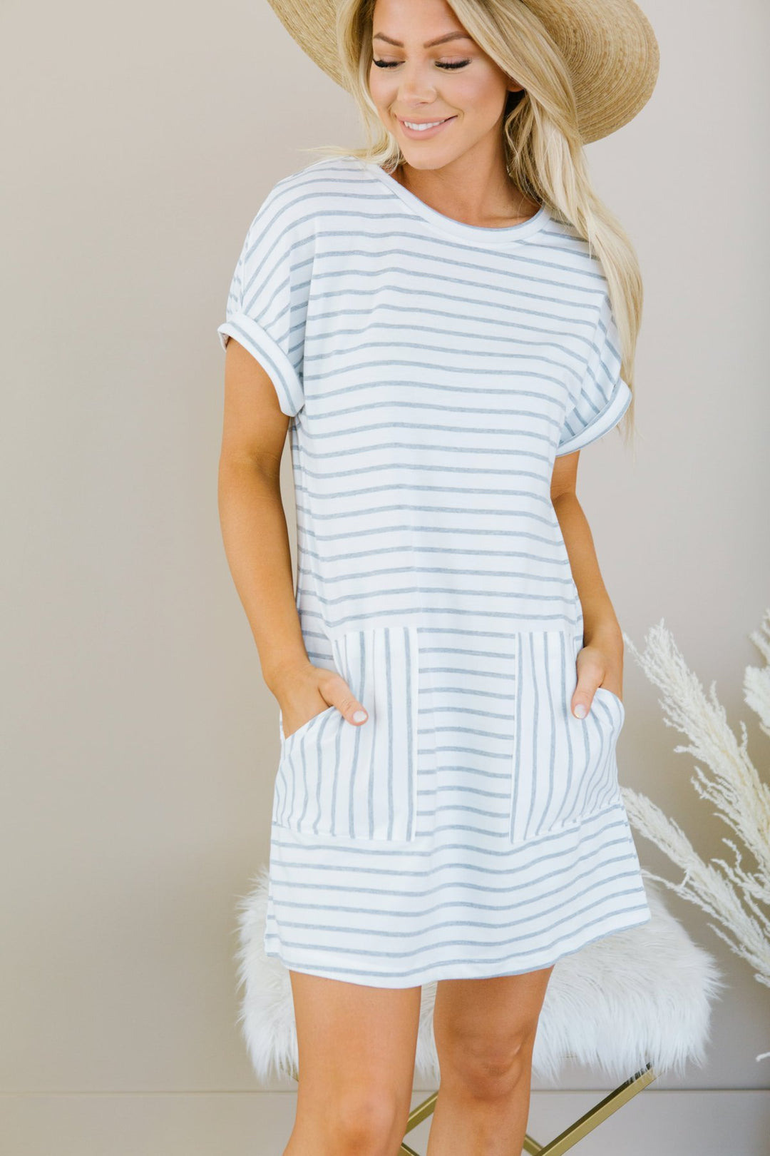 Striped Pocket Dress-Dresses-Krush Kandy, Women's Online Fashion Boutique Located in Phoenix, Arizona (Scottsdale Area)