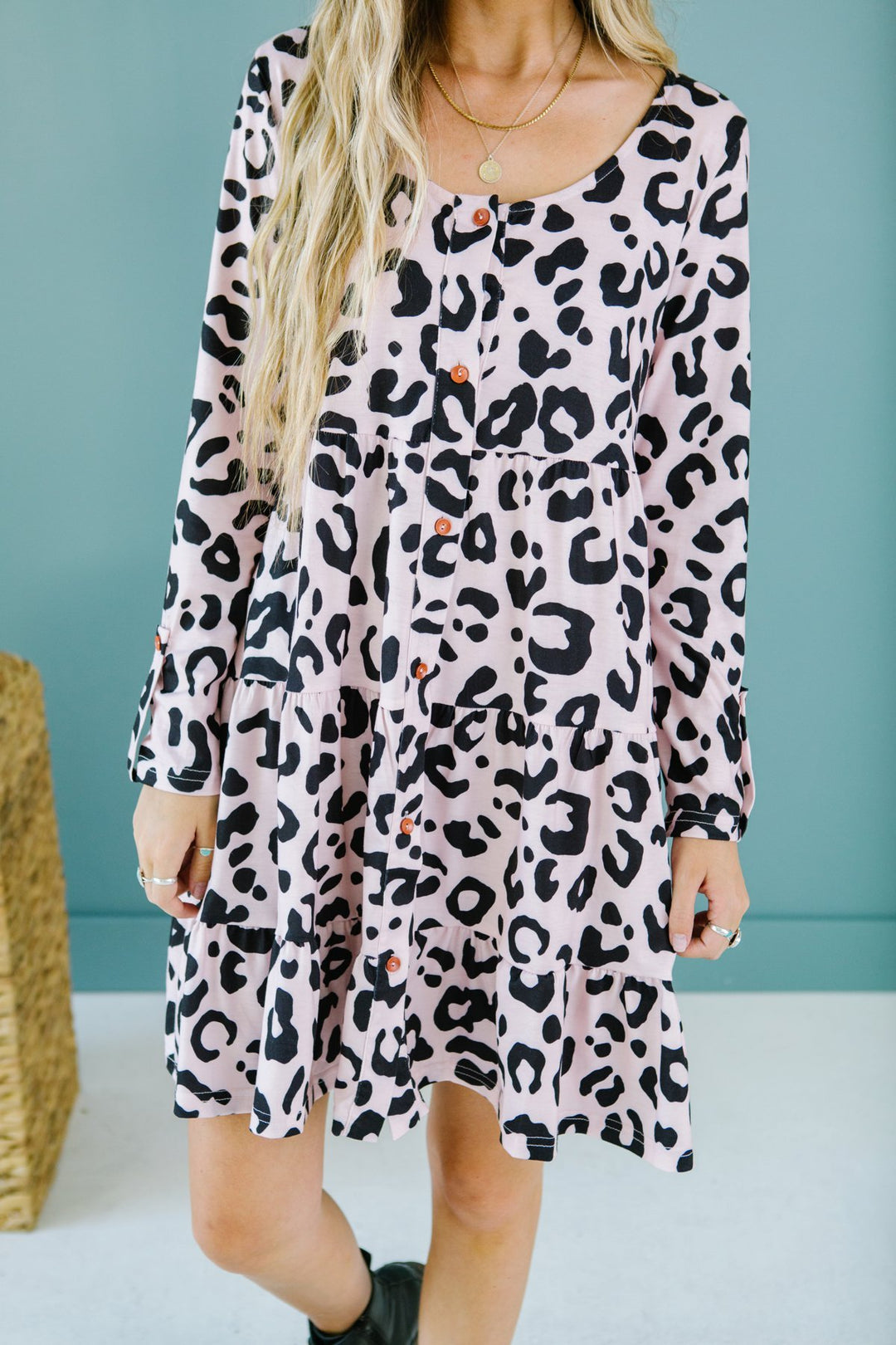 Animal Print Ruffle Dress-Dresses-Krush Kandy, Women's Online Fashion Boutique Located in Phoenix, Arizona (Scottsdale Area)