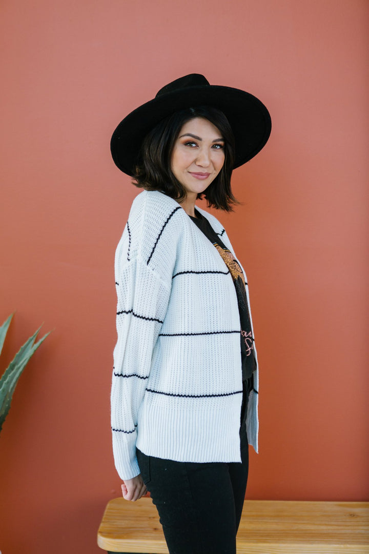Pencil Striped Cardigan-Cardigans-Krush Kandy, Women's Online Fashion Boutique Located in Phoenix, Arizona (Scottsdale Area)