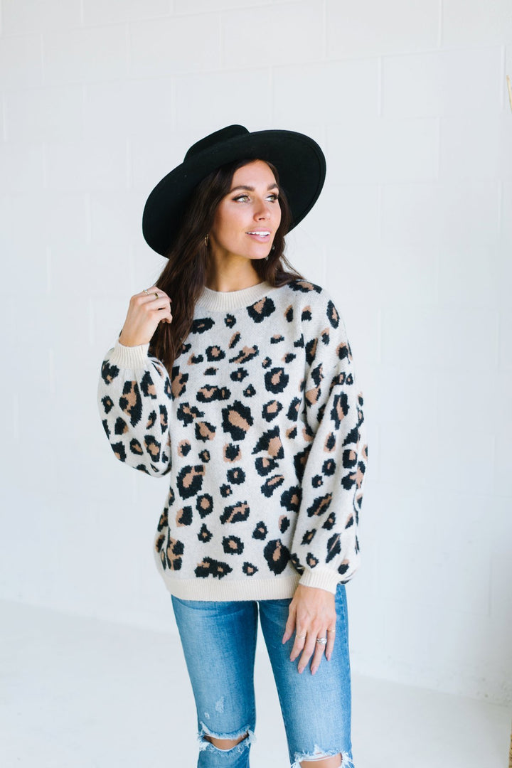 Lux Animal Print Sweater-Sweaters-Krush Kandy, Women's Online Fashion Boutique Located in Phoenix, Arizona (Scottsdale Area)