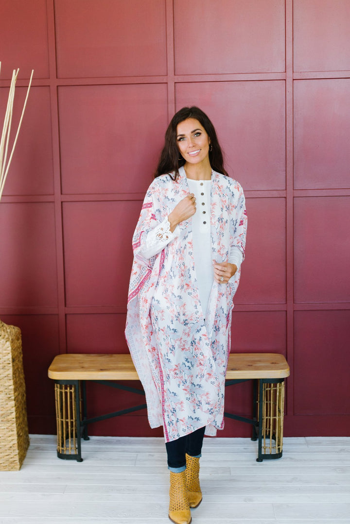 Floral Kimono-Kimonos-Krush Kandy, Women's Online Fashion Boutique Located in Phoenix, Arizona (Scottsdale Area)