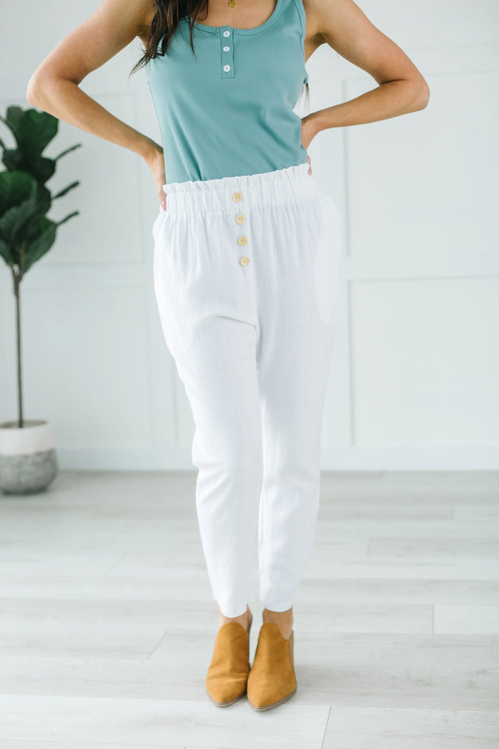 Seaside Linen Button Pants-Pants-Krush Kandy, Women's Online Fashion Boutique Located in Phoenix, Arizona (Scottsdale Area)