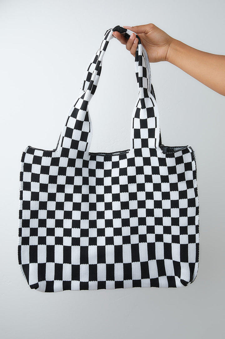 Checkerboard Lazy Wind Big Bag-Purses & Bags-Krush Kandy, Women's Online Fashion Boutique Located in Phoenix, Arizona (Scottsdale Area)