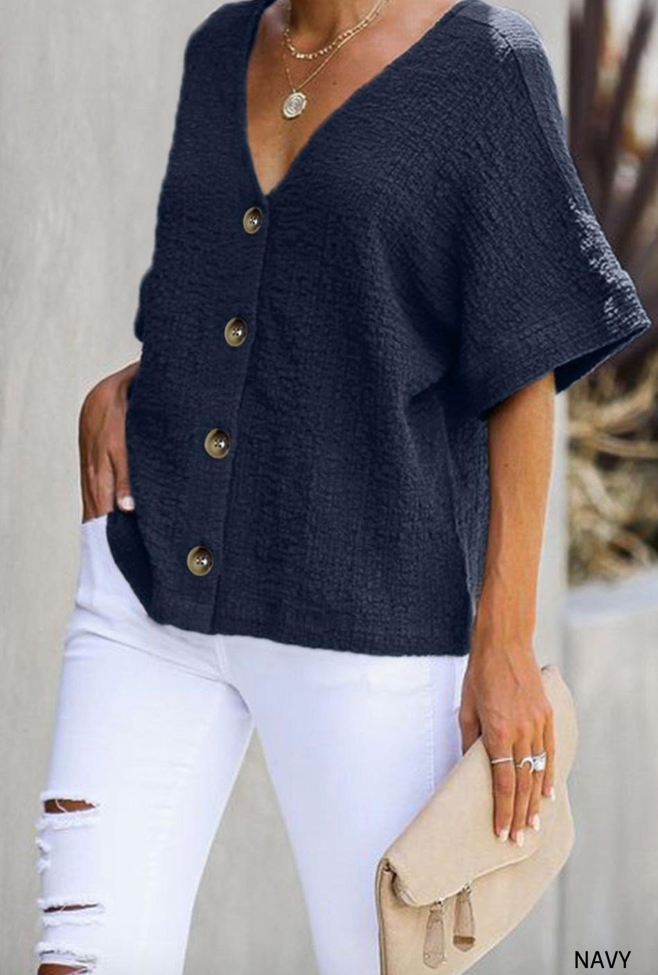 Favorite Button Tunic-Tops-Krush Kandy, Women's Online Fashion Boutique Located in Phoenix, Arizona (Scottsdale Area)