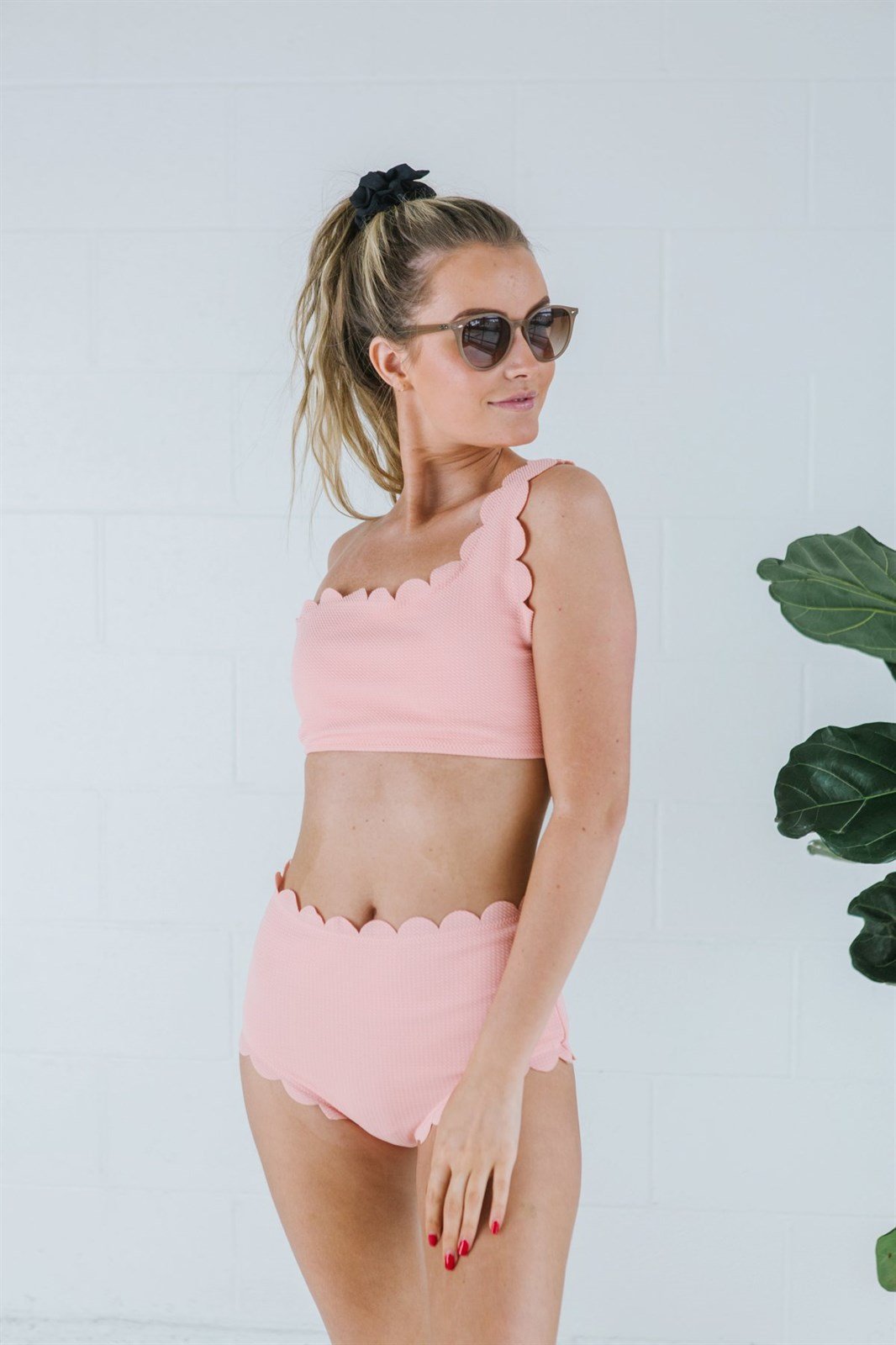 (S-XL) Paradise Awaits Scallop Trim Two-Piece-Swimwear-Krush Kandy, Women's Online Fashion Boutique Located in Phoenix, Arizona (Scottsdale Area)