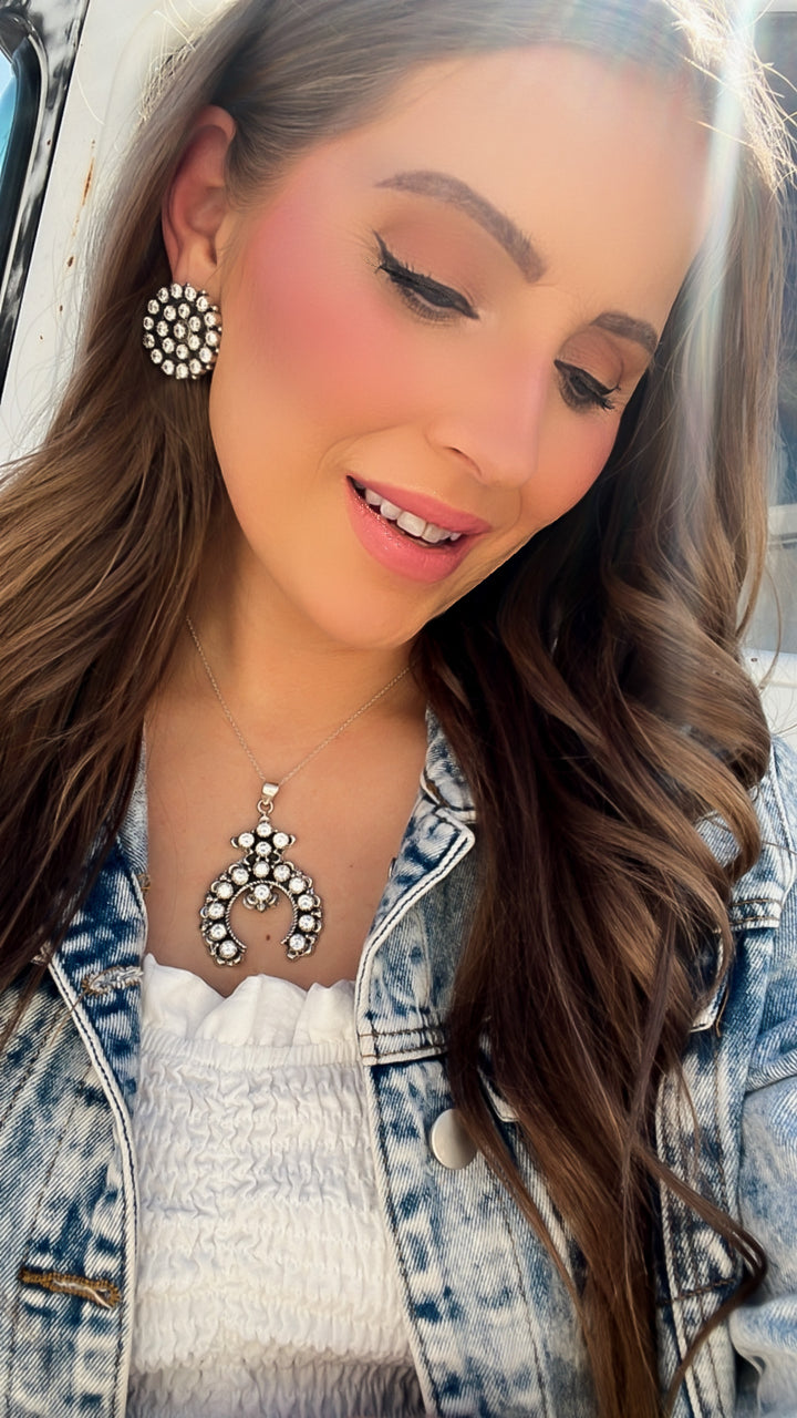 Crowned Horseshoe Sterling Silver Necklace | PRE ORDER NOW OPEN-Necklaces-Krush Kandy, Women's Online Fashion Boutique Located in Phoenix, Arizona (Scottsdale Area)