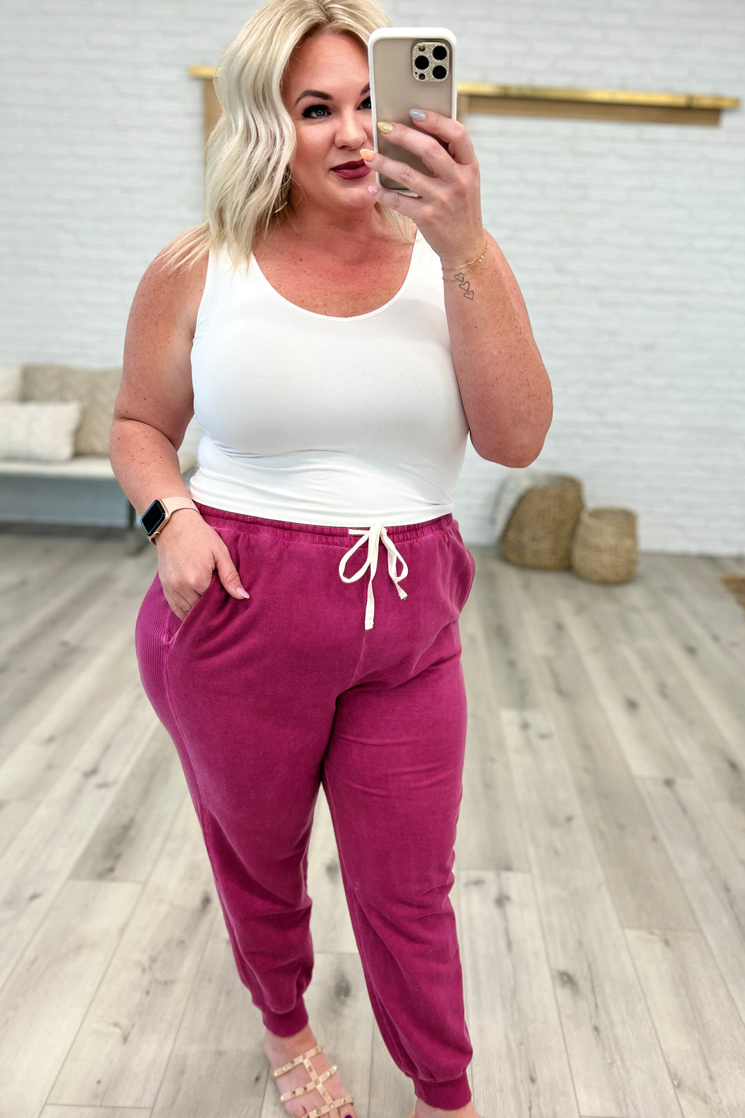 Unconditional Comfort Joggers in Magenta-Joggers-Krush Kandy, Women's Online Fashion Boutique Located in Phoenix, Arizona (Scottsdale Area)