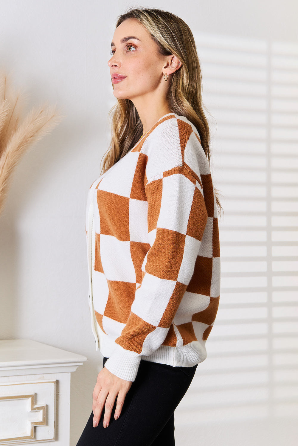 Double Take Button-Up V-Neck Dropped Shoulder Cardigan-Krush Kandy, Women's Online Fashion Boutique Located in Phoenix, Arizona (Scottsdale Area)