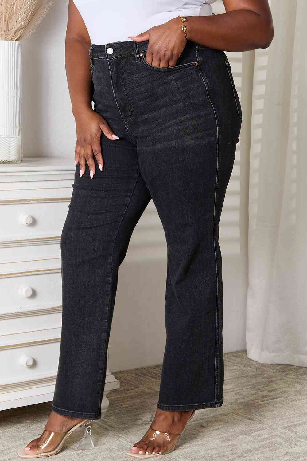 Judy Blue Tummy Control Washed Black Straight-Krush Kandy, Women's Online Fashion Boutique Located in Phoenix, Arizona (Scottsdale Area)