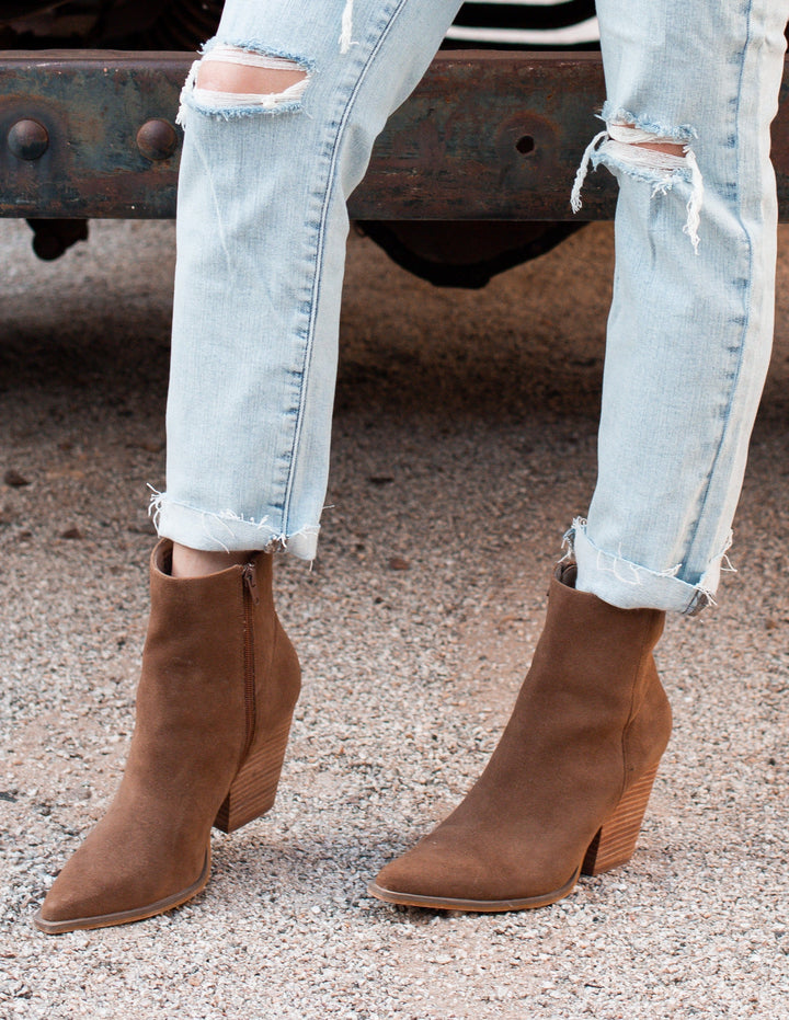 The Sonia Brown Western Ankle Boot-Boots-Krush Kandy, Women's Online Fashion Boutique Located in Phoenix, Arizona (Scottsdale Area)