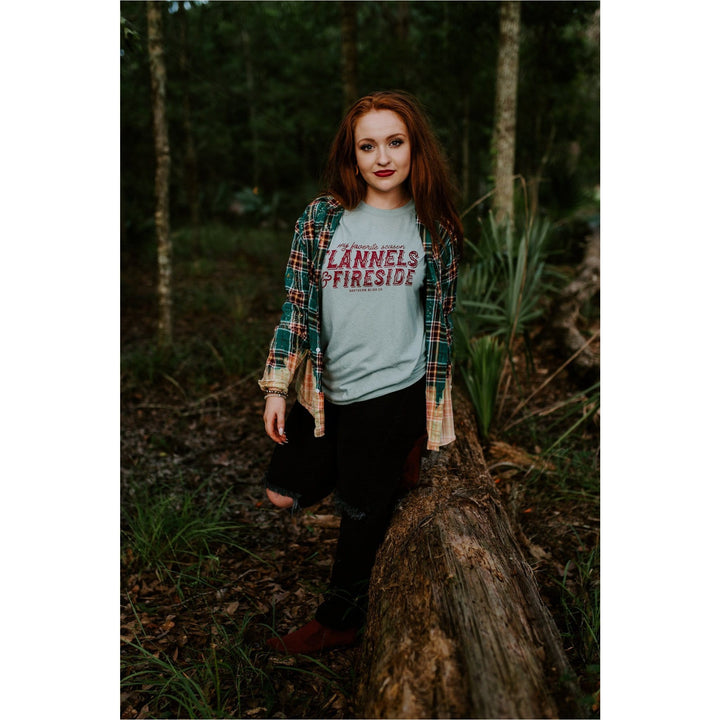 Flannels and Fireside Teal Tee-Graphic Tees-Krush Kandy, Women's Online Fashion Boutique Located in Phoenix, Arizona (Scottsdale Area)