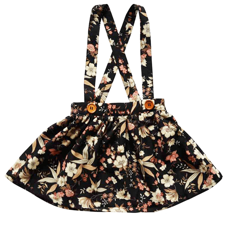 Daphne Suspender Skirt - Black Floral: 3-6months / Child-Kids-Krush Kandy, Women's Online Fashion Boutique Located in Phoenix, Arizona (Scottsdale Area)