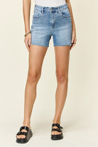 Judy Blue Full Size High Waist Rhinestone Decor Denim Shorts-Shorts-Krush Kandy, Women's Online Fashion Boutique Located in Phoenix, Arizona (Scottsdale Area)