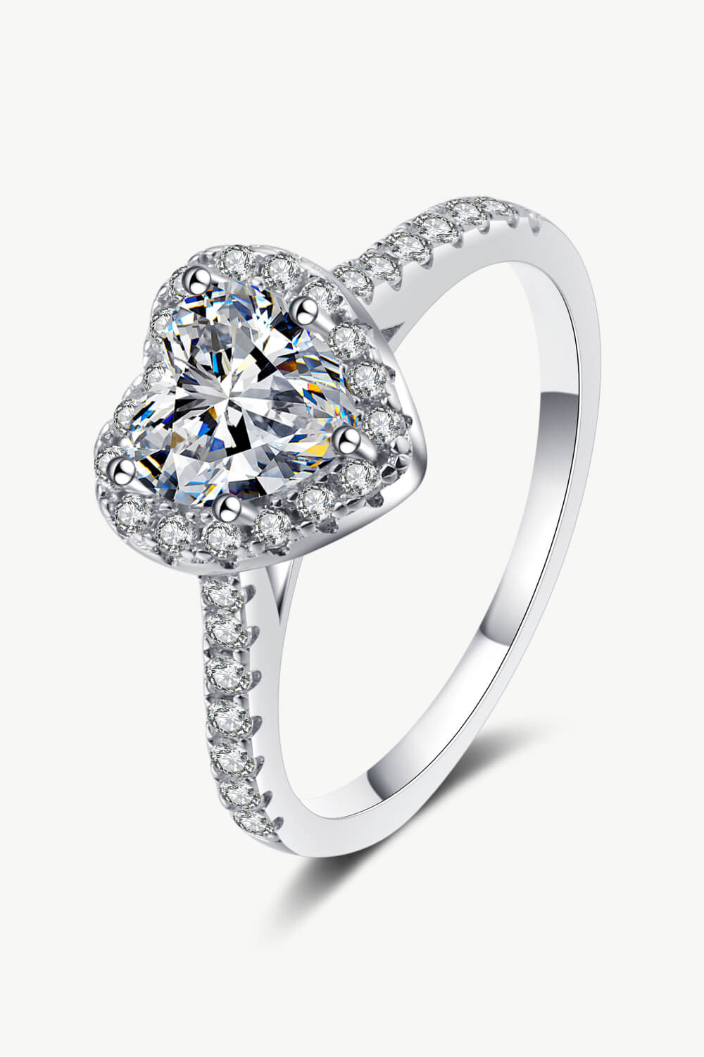 1 Carat Moissanite Heart-Shaped Ring-Rings-Krush Kandy, Women's Online Fashion Boutique Located in Phoenix, Arizona (Scottsdale Area)
