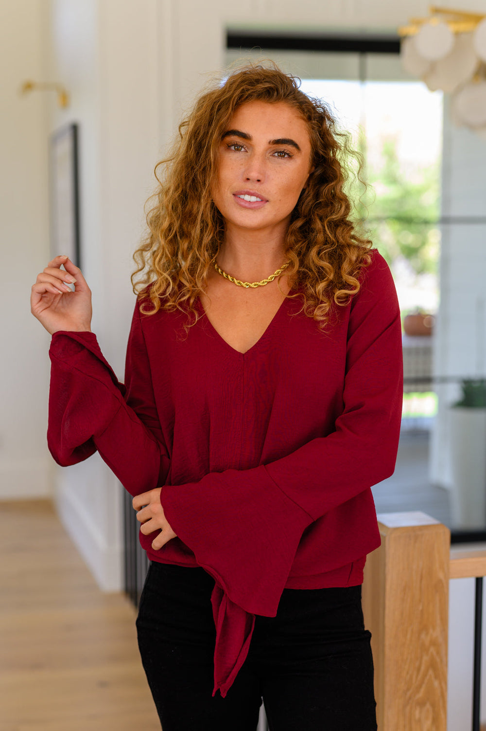A Flare And A Bow Top-Long Sleeve Tops-Krush Kandy, Women's Online Fashion Boutique Located in Phoenix, Arizona (Scottsdale Area)