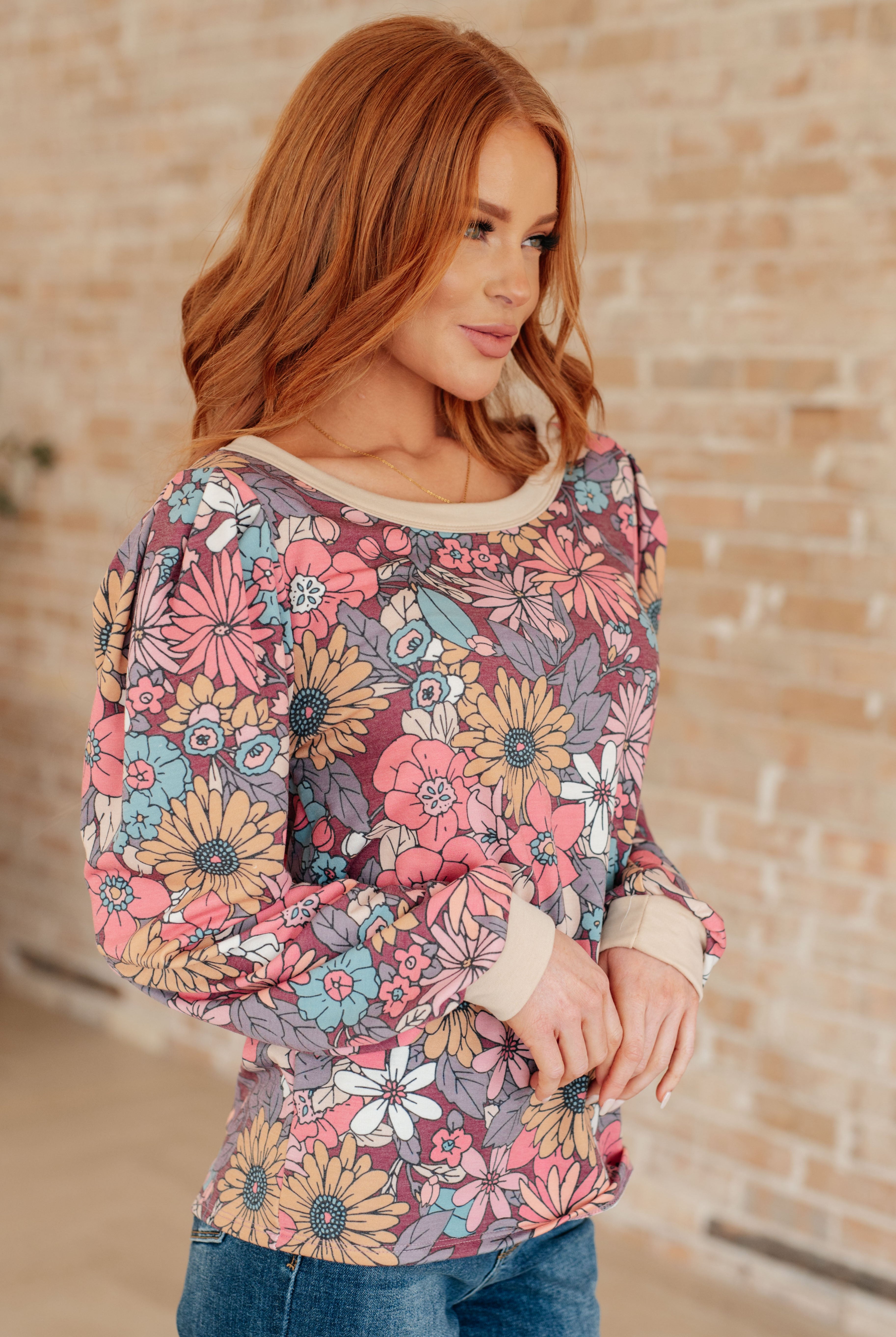 A Florists Dream Long Sleeve Pullover-Pullovers-Krush Kandy, Women's Online Fashion Boutique Located in Phoenix, Arizona (Scottsdale Area)