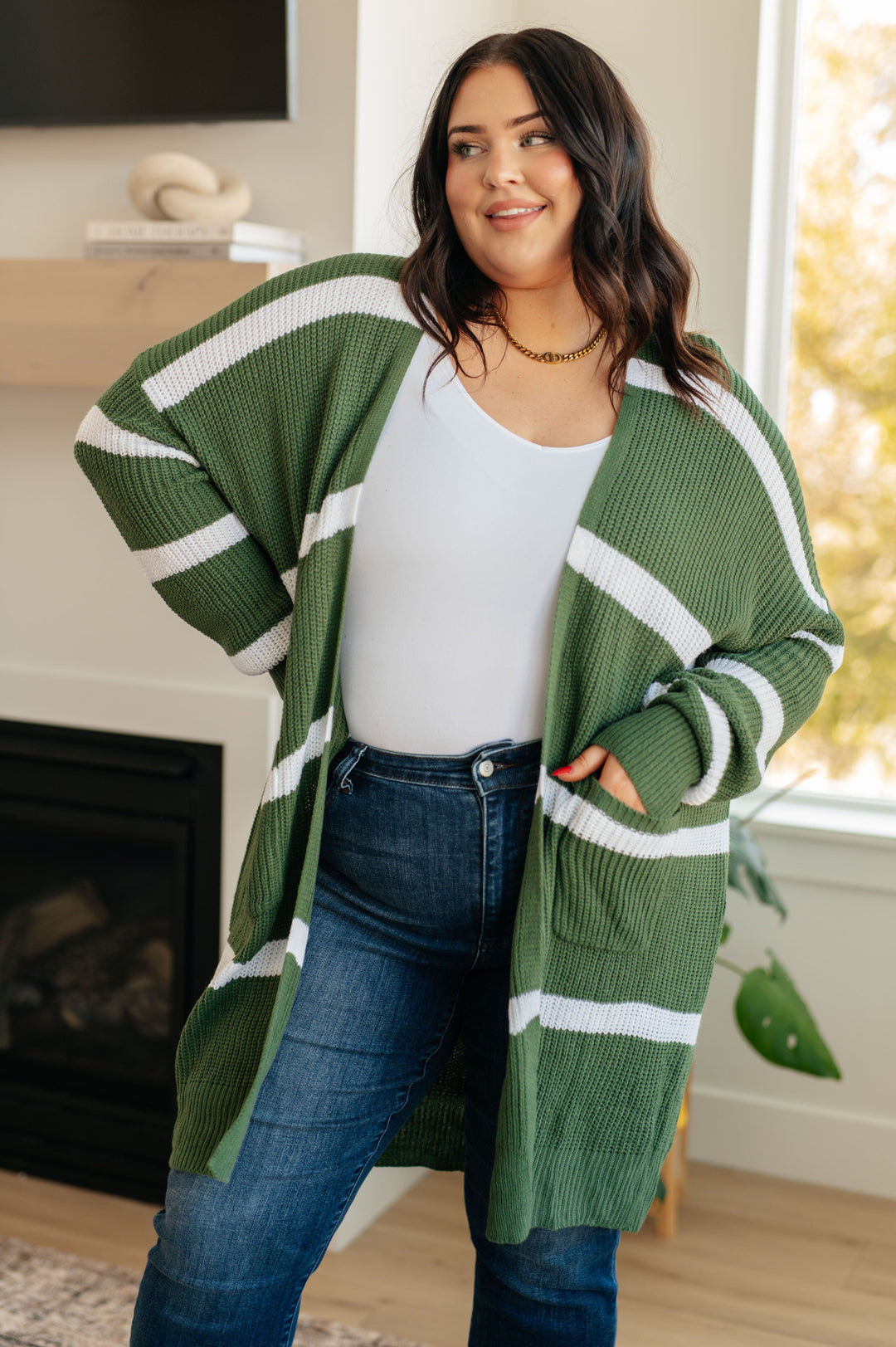 Brighter is Better Striped Cardigan in Green-Cardigans-Krush Kandy, Women's Online Fashion Boutique Located in Phoenix, Arizona (Scottsdale Area)