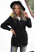 Zipper Snaps Pocket Plush Hooded Parka Jacket-Jackets-Krush Kandy, Women's Online Fashion Boutique Located in Phoenix, Arizona (Scottsdale Area)