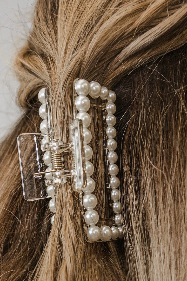 Pretty As A Pearl Hair Claw Clip-Hair Accessories-Krush Kandy, Women's Online Fashion Boutique Located in Phoenix, Arizona (Scottsdale Area)