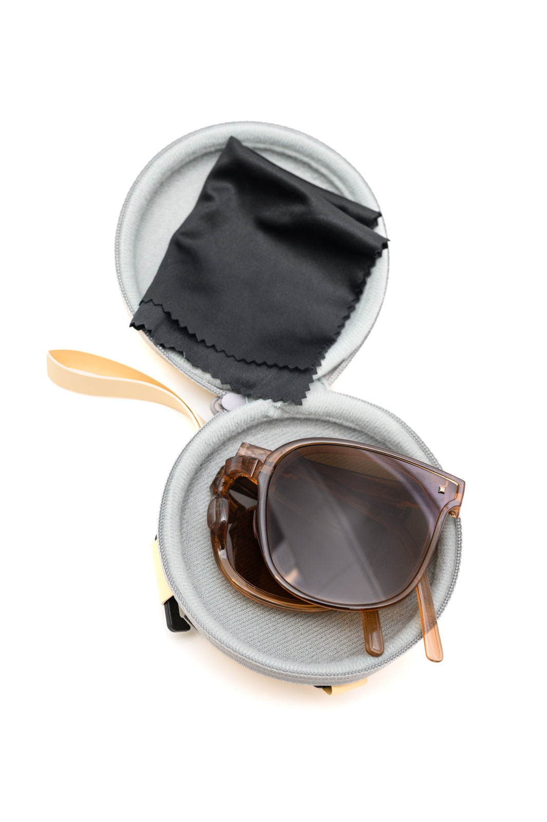 Collapsible Girlfriend Sunnies & Case in Champagne-Sunglasses-Krush Kandy, Women's Online Fashion Boutique Located in Phoenix, Arizona (Scottsdale Area)