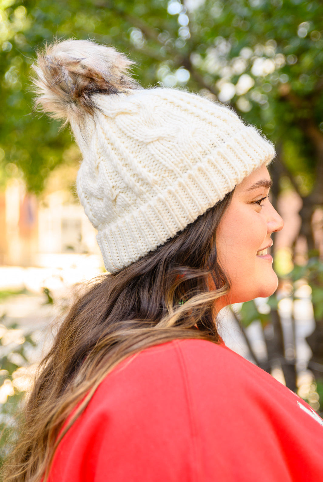 Cable Knit Cuffed Beanie In Ivory-Hats-Krush Kandy, Women's Online Fashion Boutique Located in Phoenix, Arizona (Scottsdale Area)