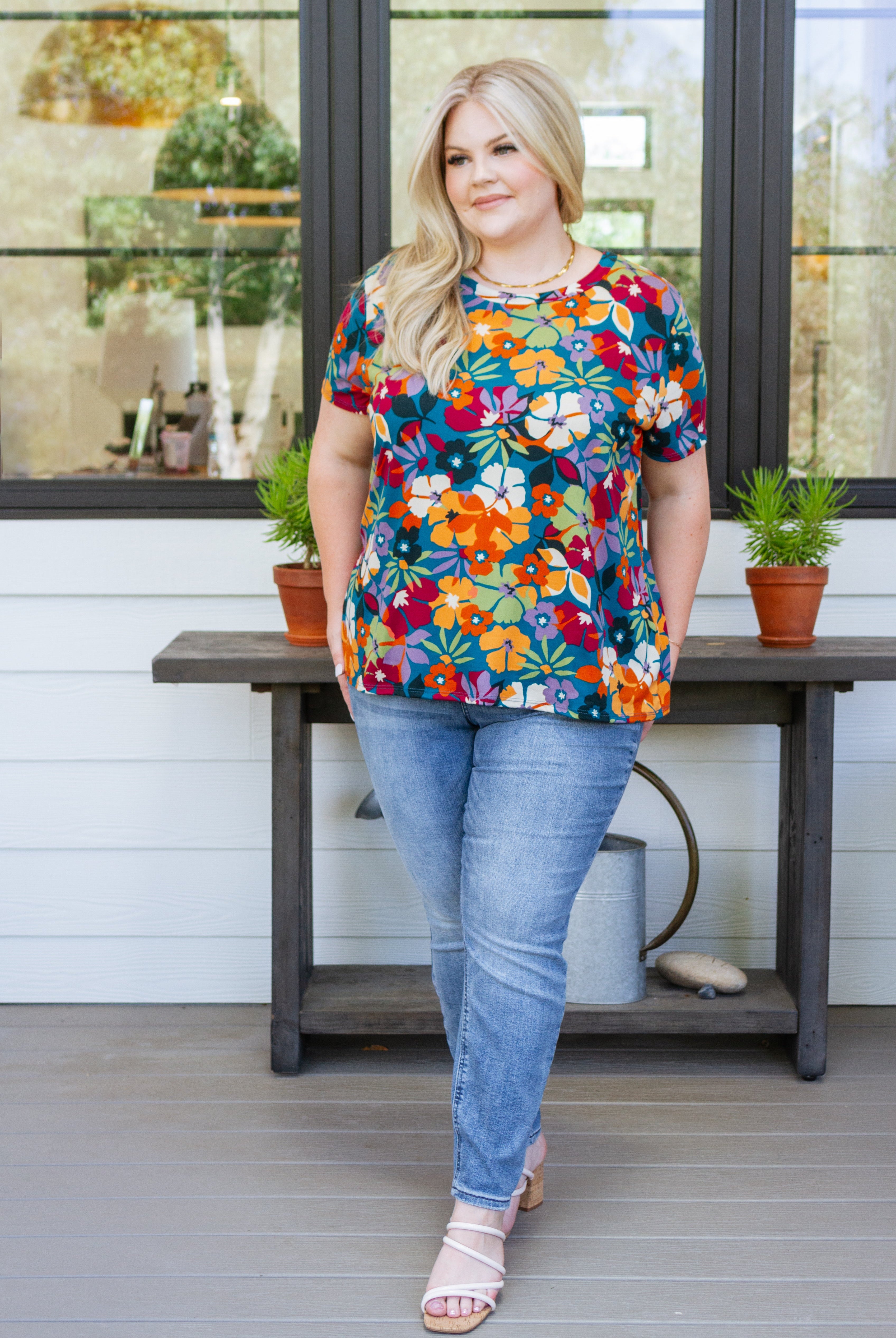 Can't Stop the Beat Floral Top-Short Sleeve Tops-Krush Kandy, Women's Online Fashion Boutique Located in Phoenix, Arizona (Scottsdale Area)
