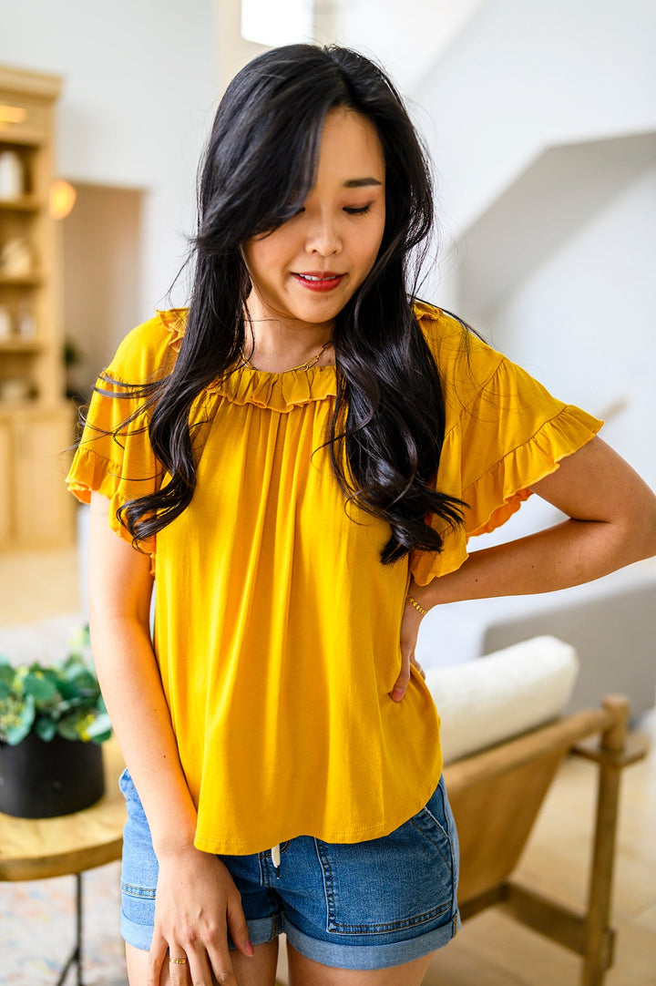 Capture The Moment Top In Yellow-Short Sleeve Tops-Krush Kandy, Women's Online Fashion Boutique Located in Phoenix, Arizona (Scottsdale Area)