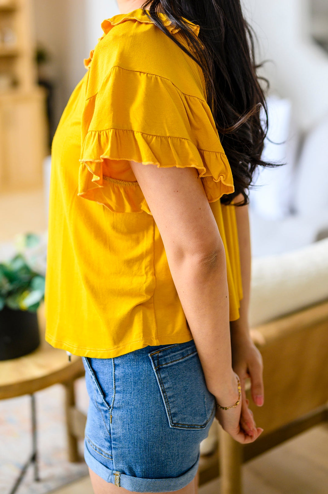 Capture The Moment Top In Yellow-Short Sleeve Tops-Krush Kandy, Women's Online Fashion Boutique Located in Phoenix, Arizona (Scottsdale Area)
