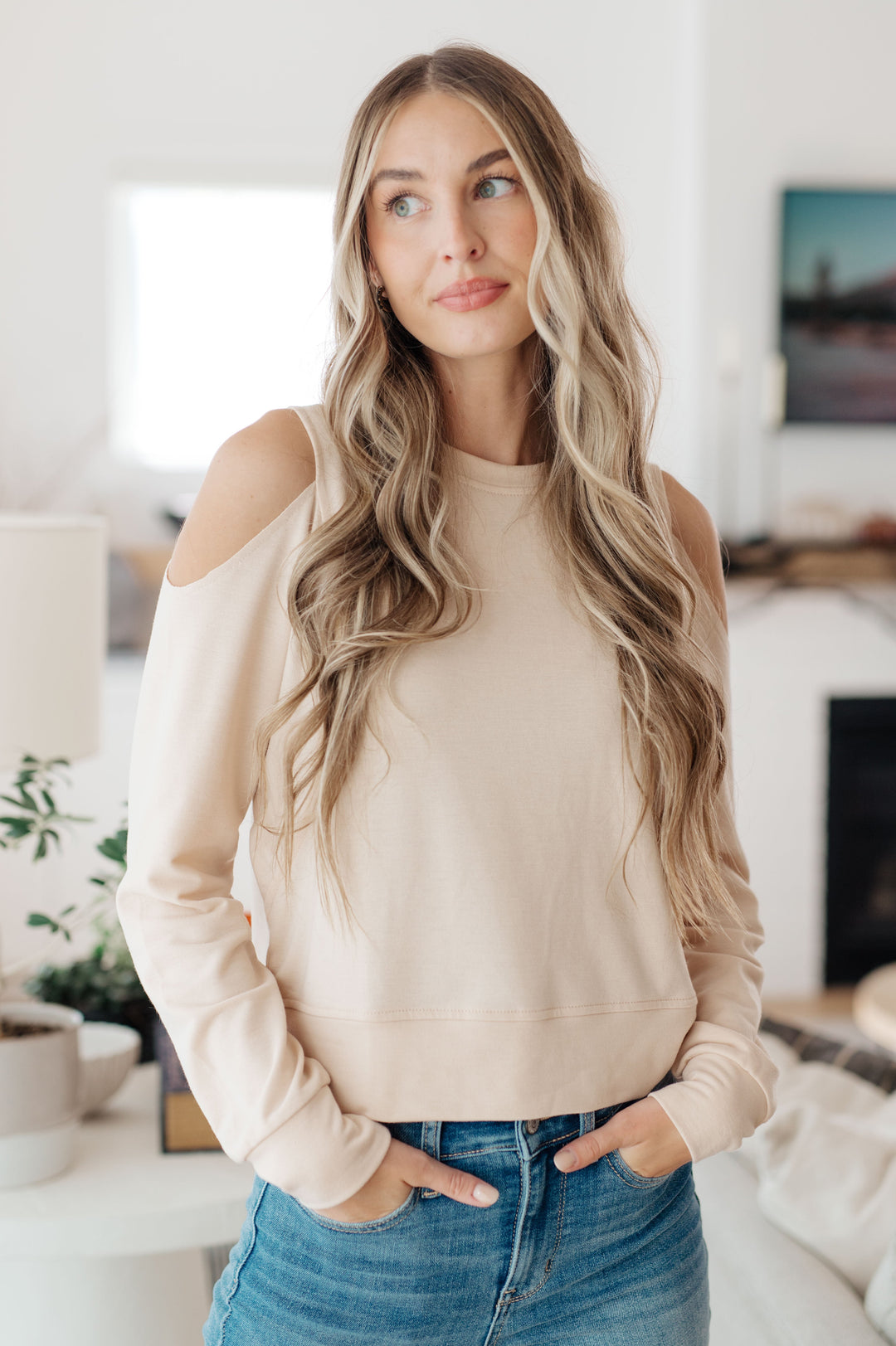 Carefully Crafted Cold Shoulder Blouse-Long Sleeve Tops-Krush Kandy, Women's Online Fashion Boutique Located in Phoenix, Arizona (Scottsdale Area)