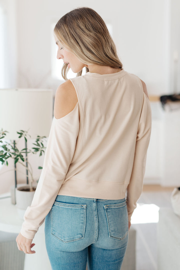 Carefully Crafted Cold Shoulder Blouse-Long Sleeve Tops-Krush Kandy, Women's Online Fashion Boutique Located in Phoenix, Arizona (Scottsdale Area)