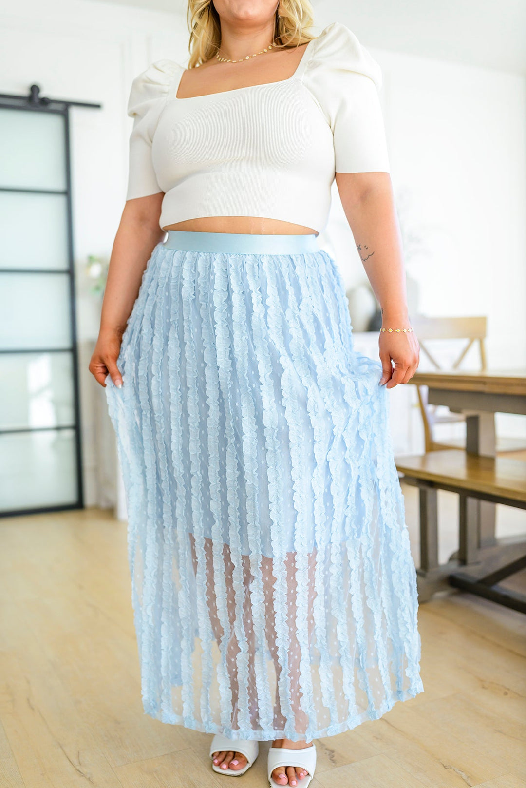 Cascading Ruffles A-Line Skirt-Skirts-Krush Kandy, Women's Online Fashion Boutique Located in Phoenix, Arizona (Scottsdale Area)