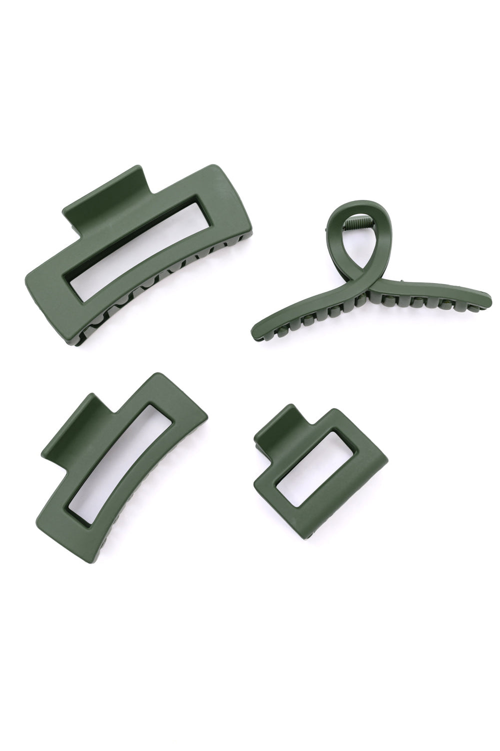 Claw Clip Set of 4 in Forest Green-Hair Accessories-Krush Kandy, Women's Online Fashion Boutique Located in Phoenix, Arizona (Scottsdale Area)