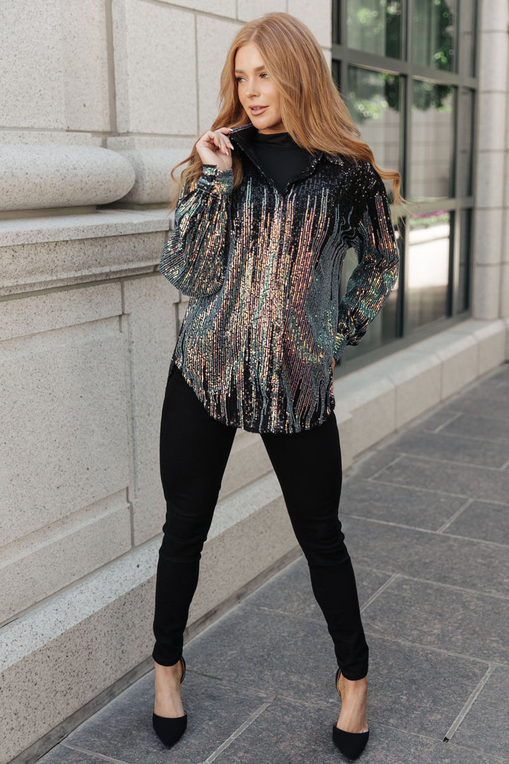 Too Glitz to Glam Button Up Shirt-Long Sleeve Tops-Krush Kandy, Women's Online Fashion Boutique Located in Phoenix, Arizona (Scottsdale Area)