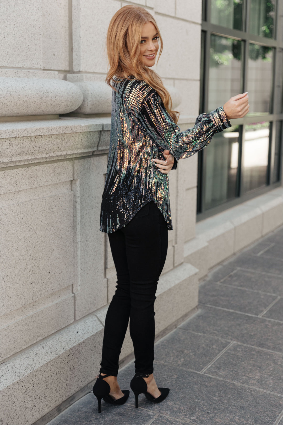 Too Glitz to Glam Button Up Shirt-Long Sleeve Tops-Krush Kandy, Women's Online Fashion Boutique Located in Phoenix, Arizona (Scottsdale Area)