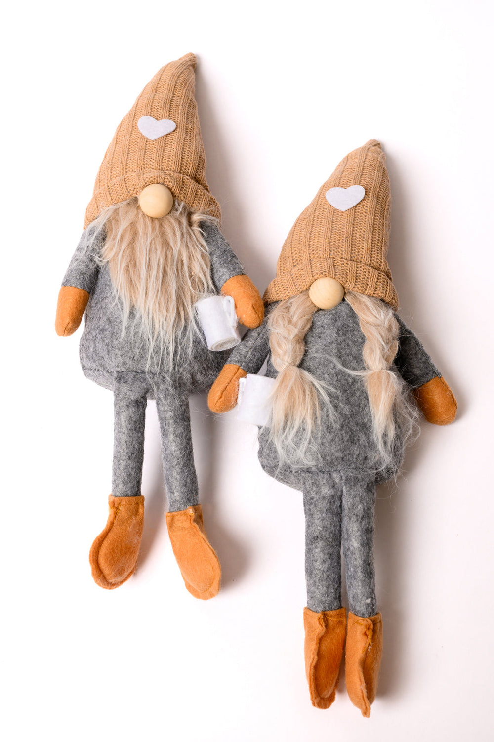 Coffee Lover Gnomes Set of 2 in Beige-Socks-Krush Kandy, Women's Online Fashion Boutique Located in Phoenix, Arizona (Scottsdale Area)