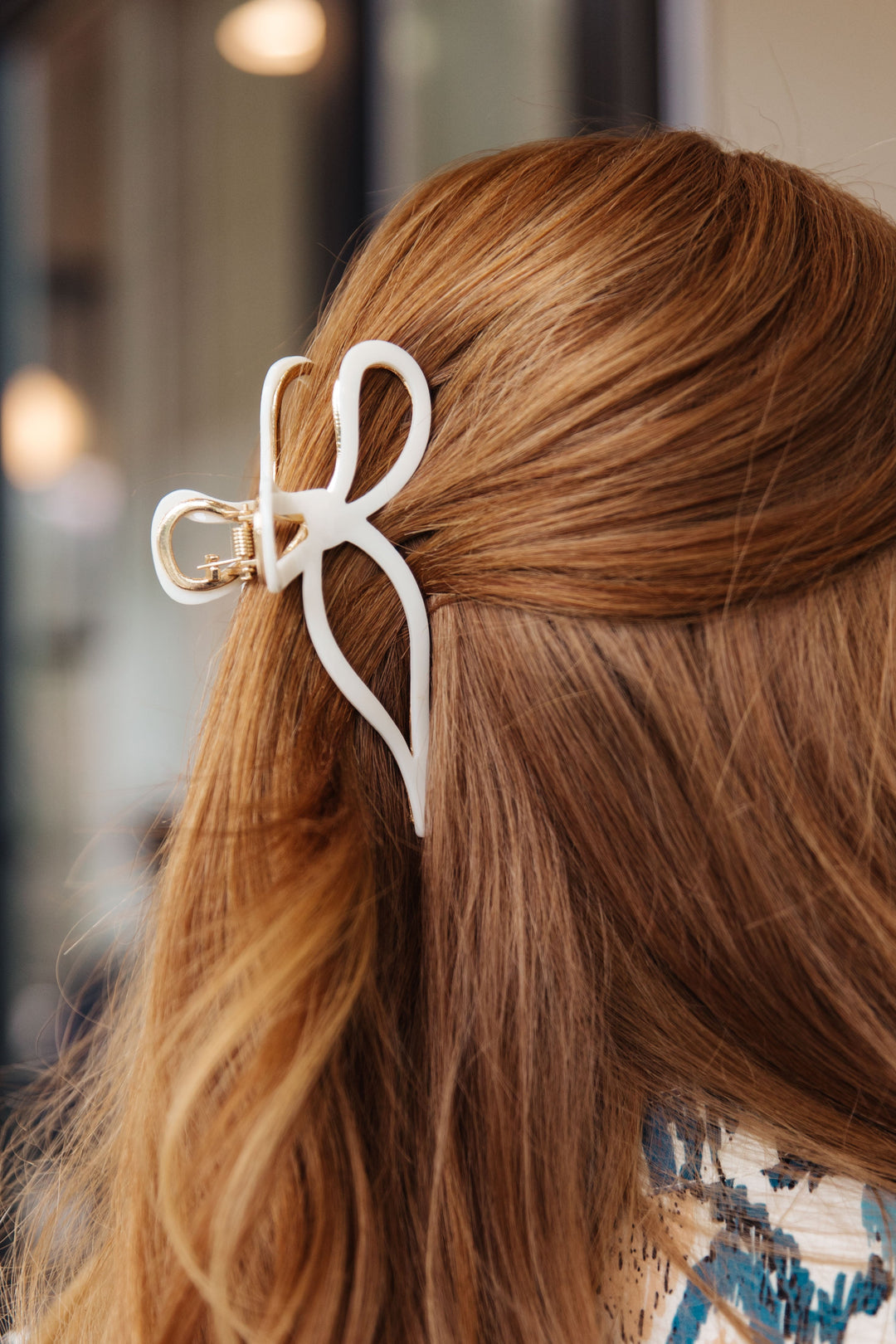 Delicate Bow Claw Clip in White-Hair Accessories-Krush Kandy, Women's Online Fashion Boutique Located in Phoenix, Arizona (Scottsdale Area)