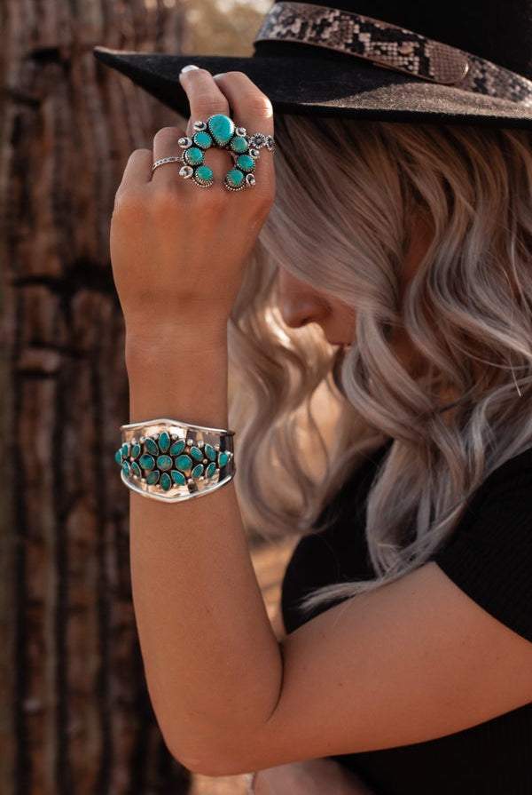 Take Me To The Festival Sterling Silver & Stone Cuff-Bracelets-Krush Kandy, Women's Online Fashion Boutique Located in Phoenix, Arizona (Scottsdale Area)