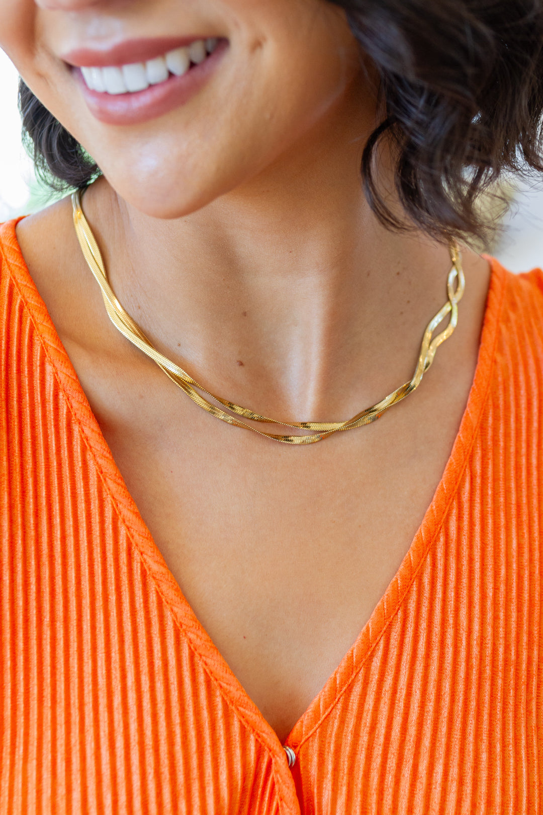 Don't Get it Twisted Herringbone Twist Necklace-Necklaces-Krush Kandy, Women's Online Fashion Boutique Located in Phoenix, Arizona (Scottsdale Area)