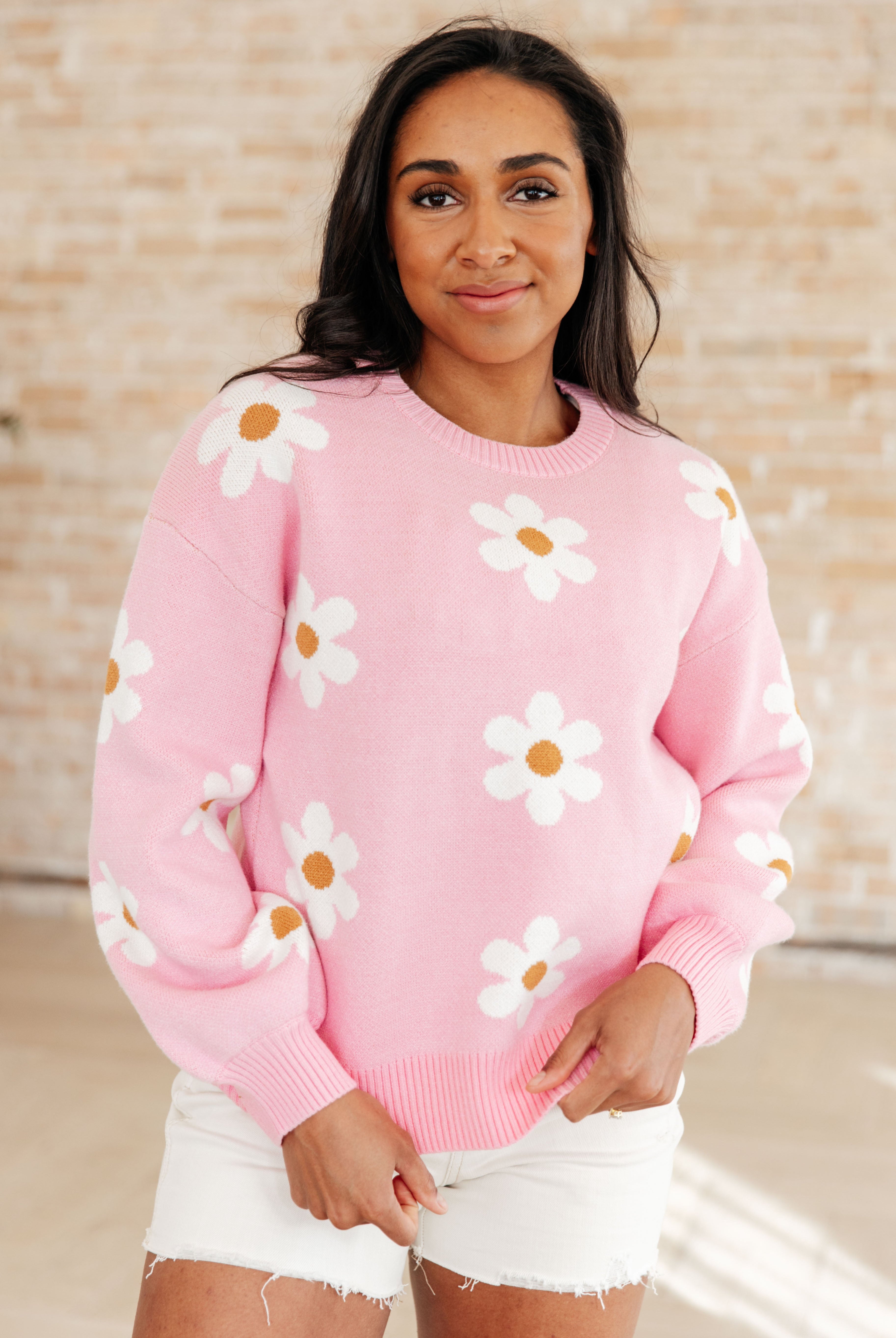 Don't Worry About a Thing Floral Sweater-Sweaters-Krush Kandy, Women's Online Fashion Boutique Located in Phoenix, Arizona (Scottsdale Area)