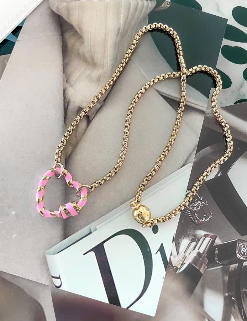 Enamel Heart Magnetic Necklace-Necklaces-Krush Kandy, Women's Online Fashion Boutique Located in Phoenix, Arizona (Scottsdale Area)